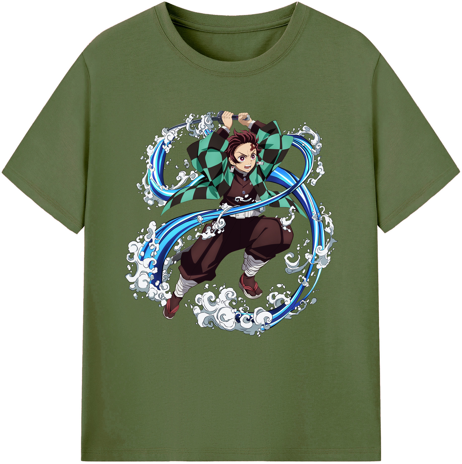 （画像用） 鬼滅の刃 竈門 炭治郎／かまど たんじろう Kamado Tanjirou 綿100％半袖Tシャツ（フロントプリント）
